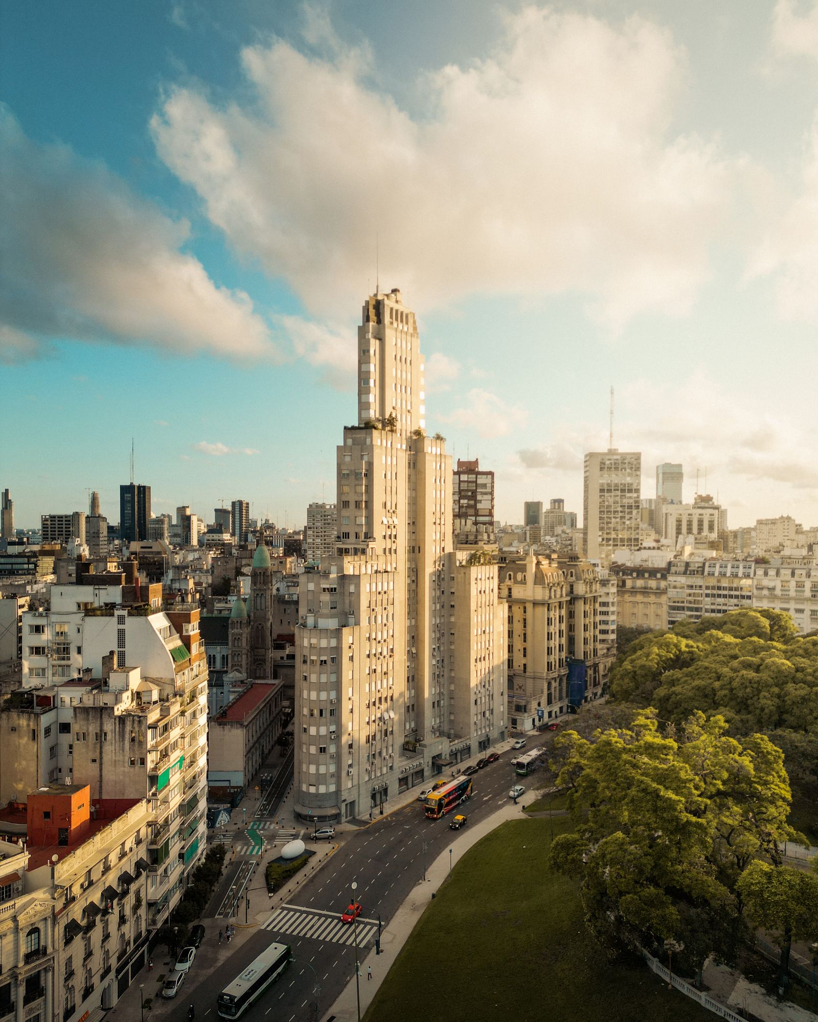 Aerial view of high-rise residential buildings in Buenos Aires, Argentina